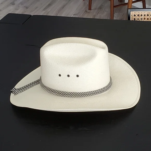 Texas Hat Company Genuine Shantung 20X Western Cowboy Hat, Natural, Sz 7 1/4" - Picture 6 of 15